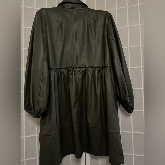 Topshop Olive Faux Leather Dress - Picture 4 of 7